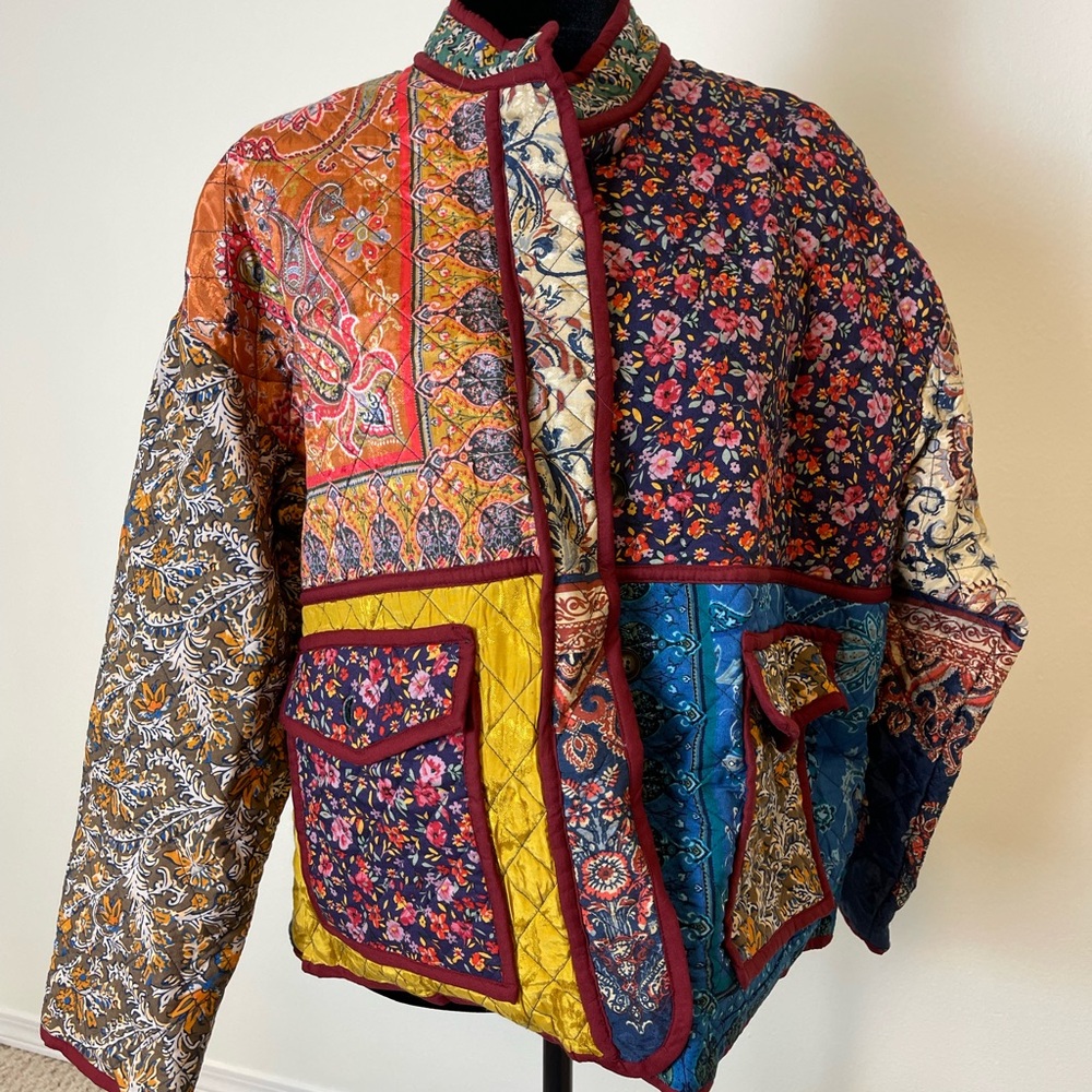 Zara Multicolor Patchwork Utility Jacket NWT - image 4